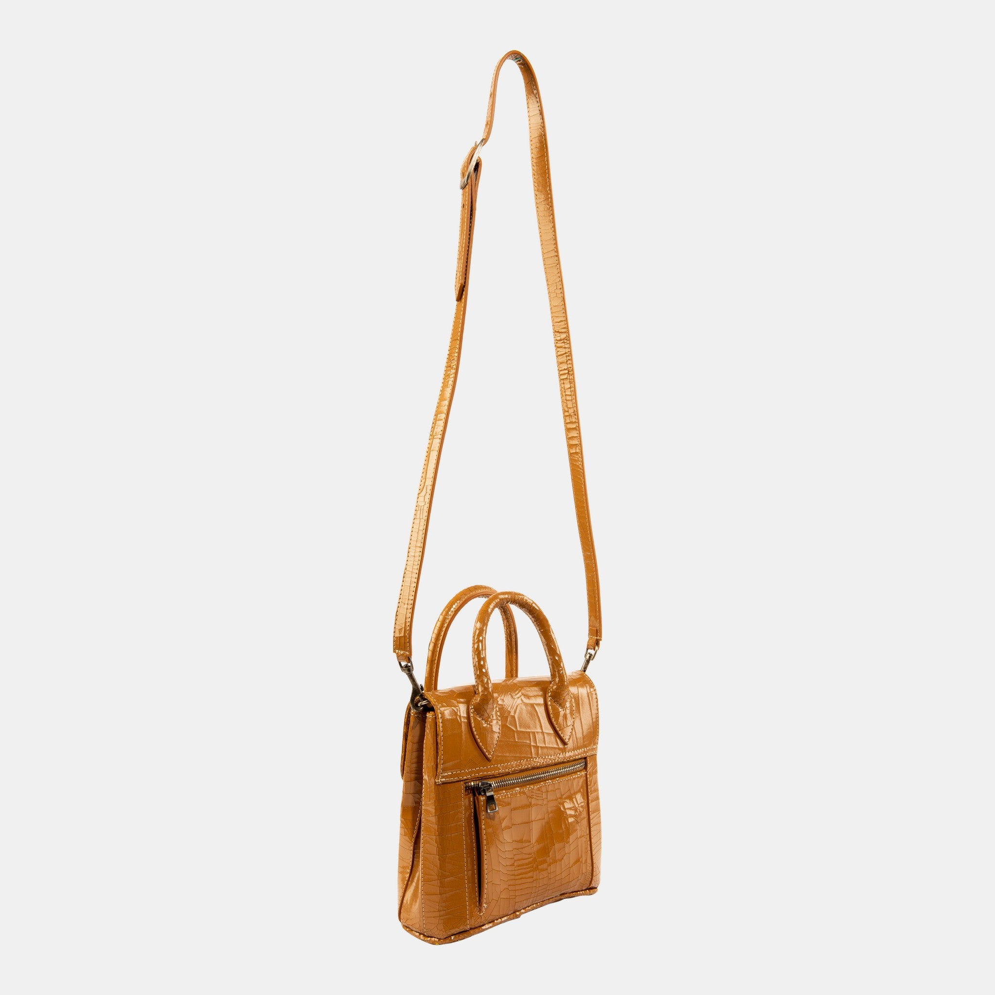 Luxury leather sustainable silk small handbag shoulder bag