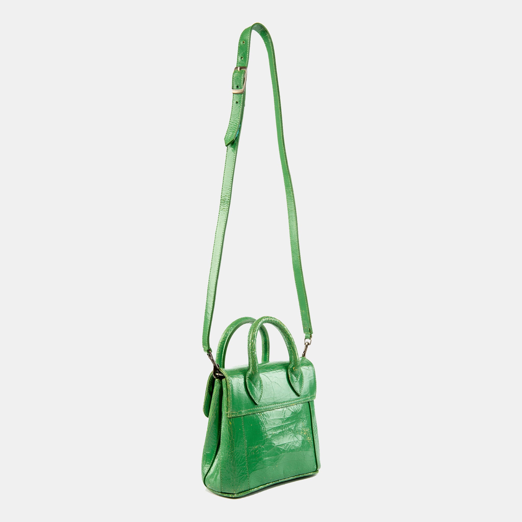 Luxury leather sustainable silk small handbag shoulder bag
