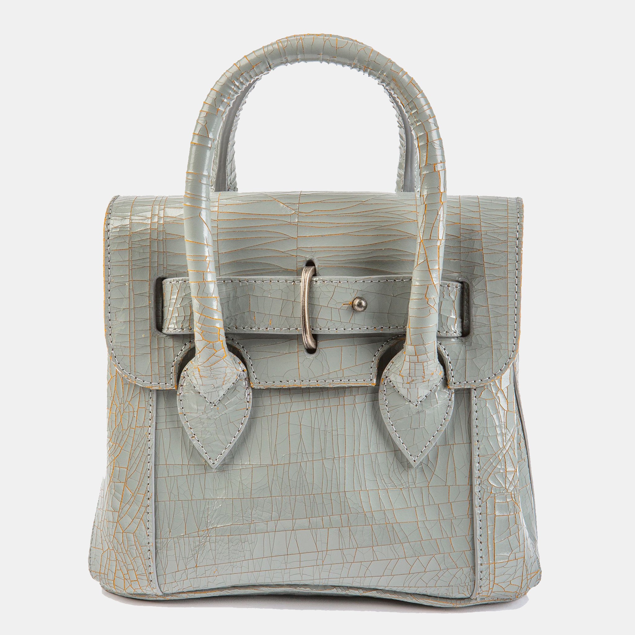 Luxury leather sustainable silk small handbag shoulder bag