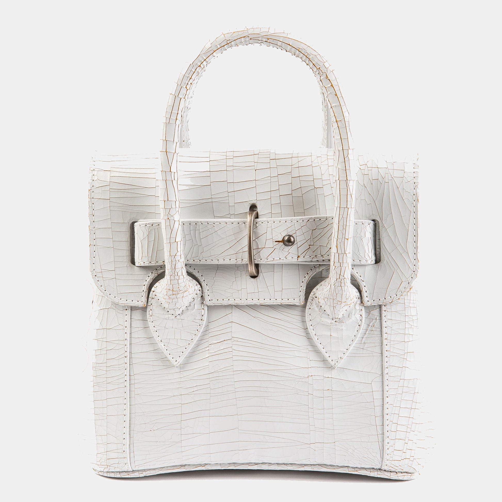 Luxury leather sustainable silk small handbag shoulder bag