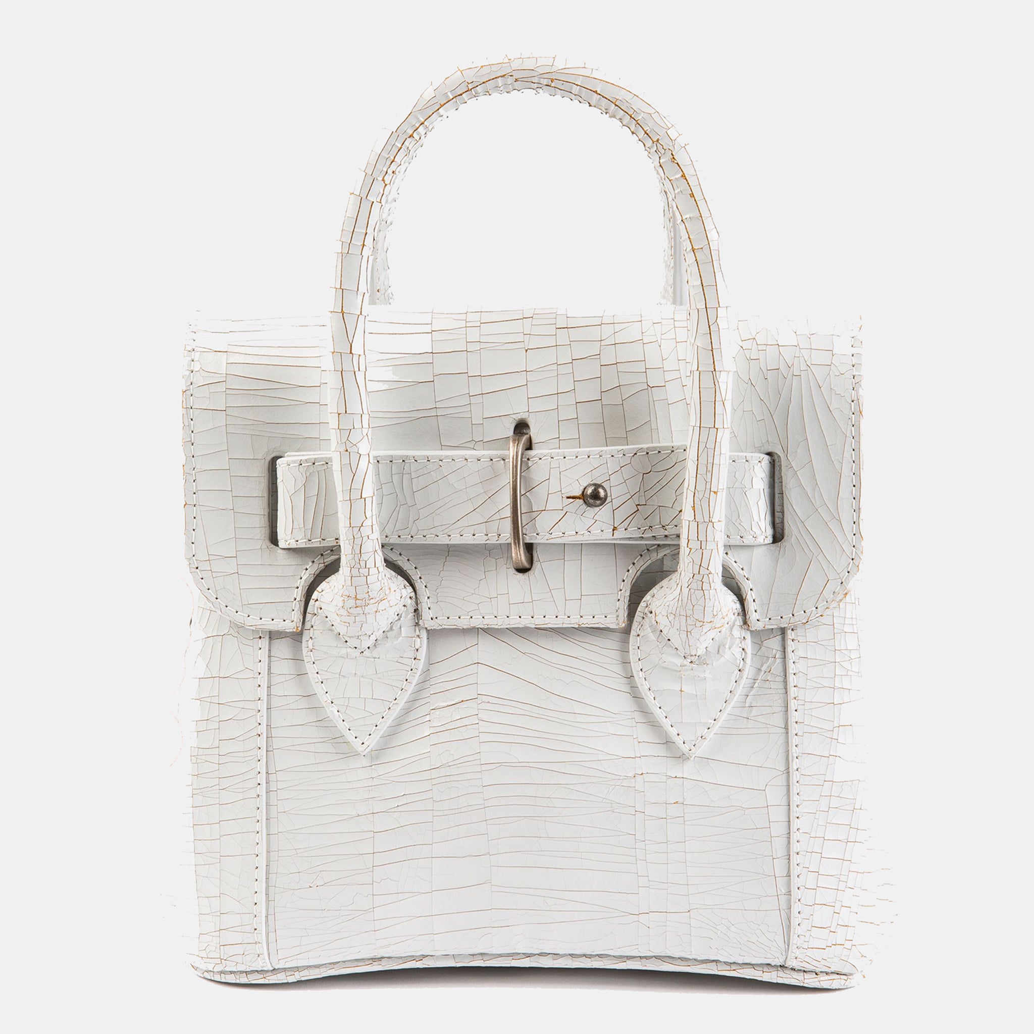 Luxury leather sustainable silk small handbag shoulder bag