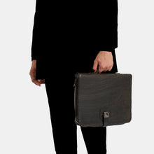 Luxury leather sustainable silk laptop case briefcase carry-on carryall