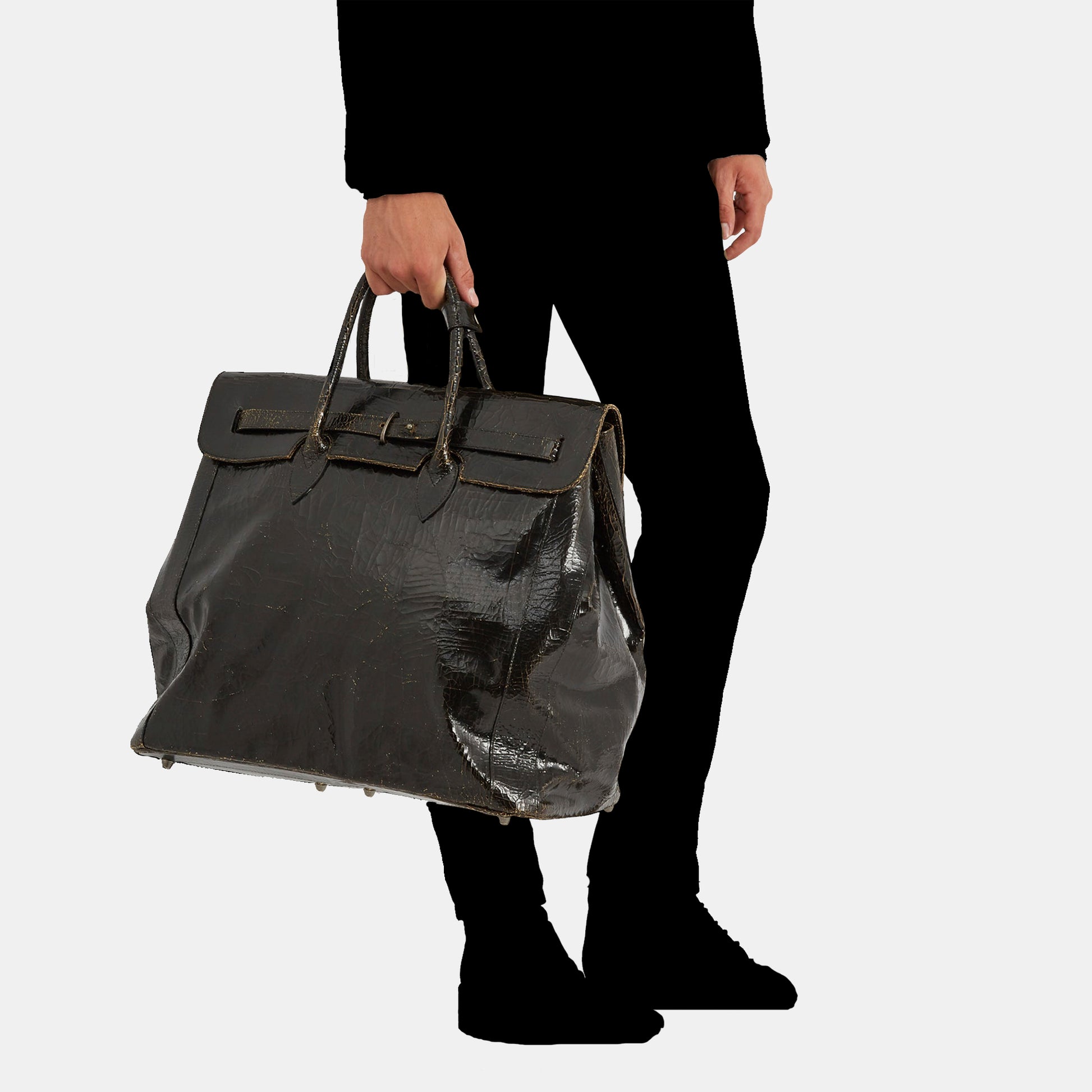 Luxury leather sustainable silk carry-on carry all luggage