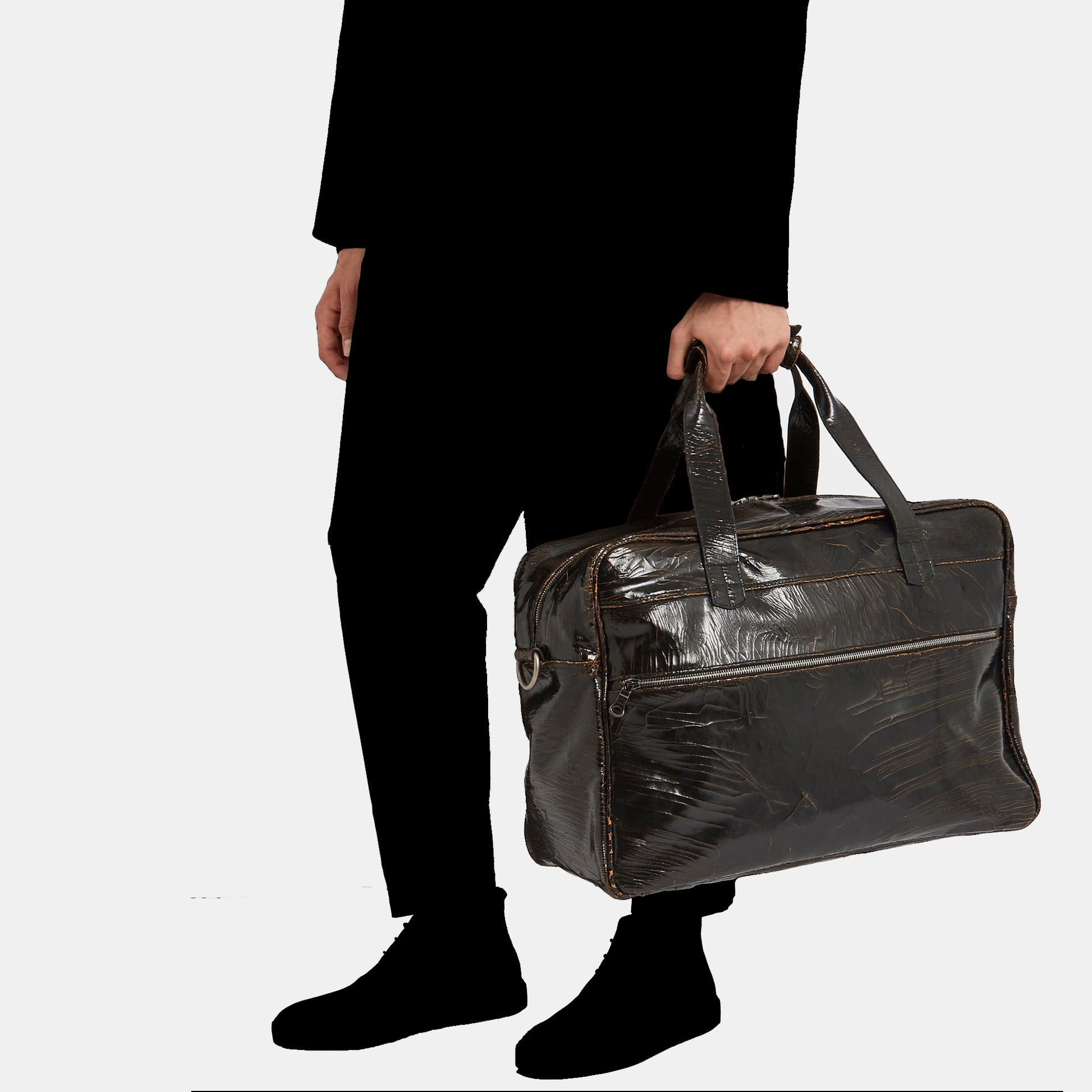 Luxury leather sustainable silk duffle luggage carry-on carryall