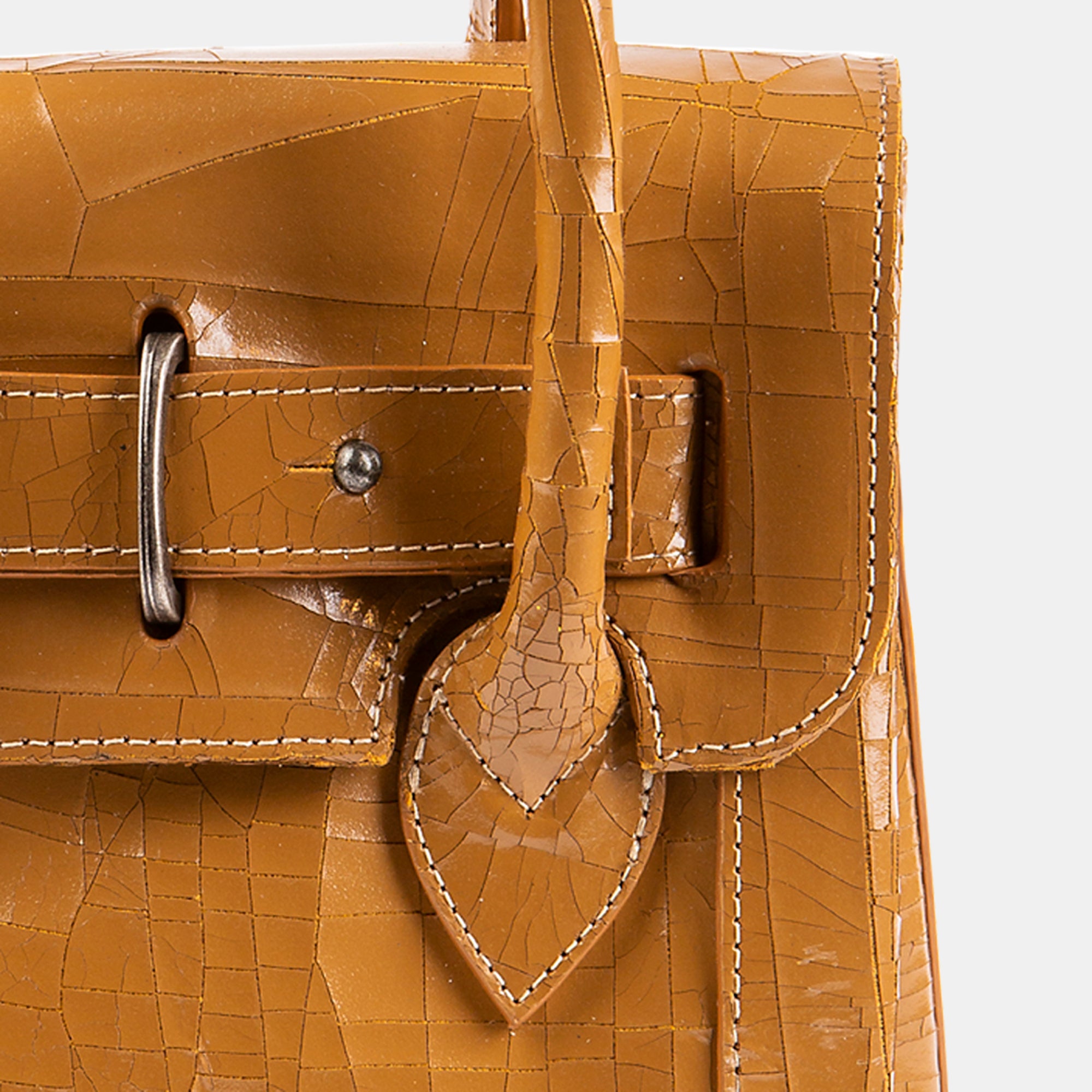 Luxury leather sustainable silk small handbag shoulder bag
