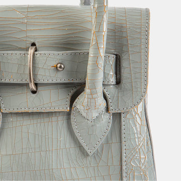 Luxury leather sustainable silk small handbag shoulder bag