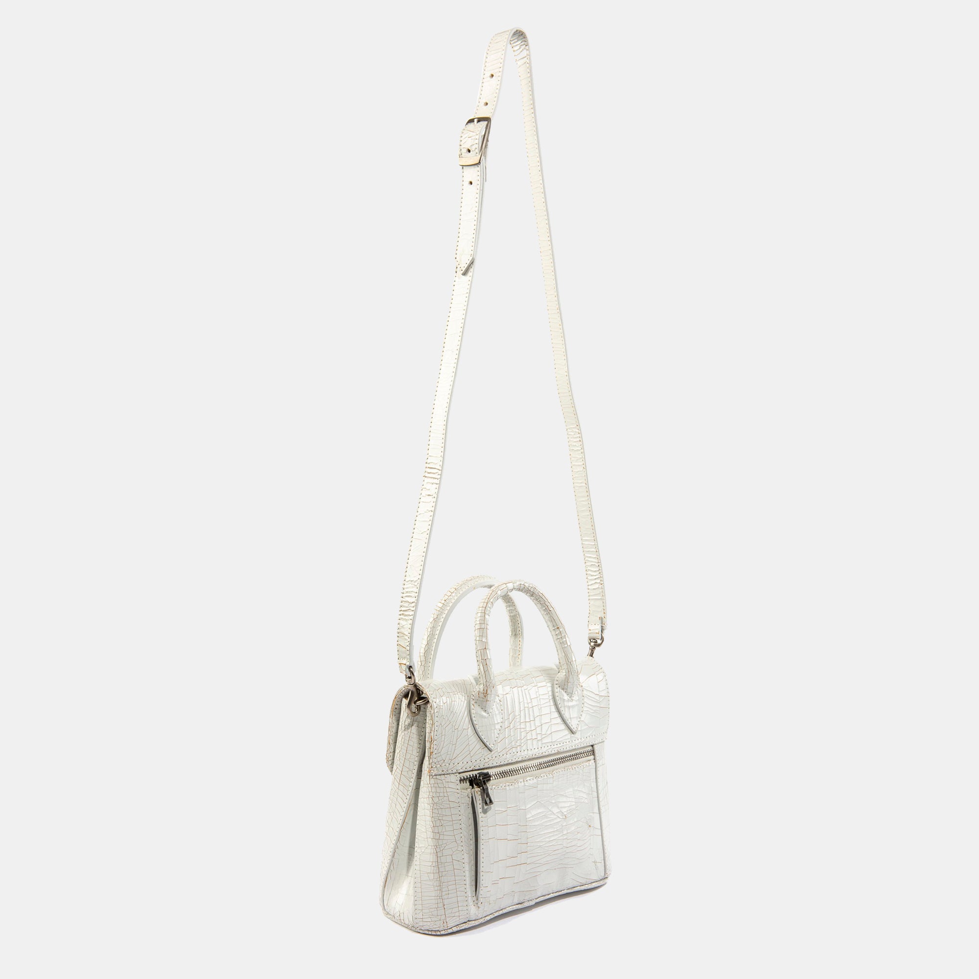 Luxury leather sustainable silk small handbag shoulder bag