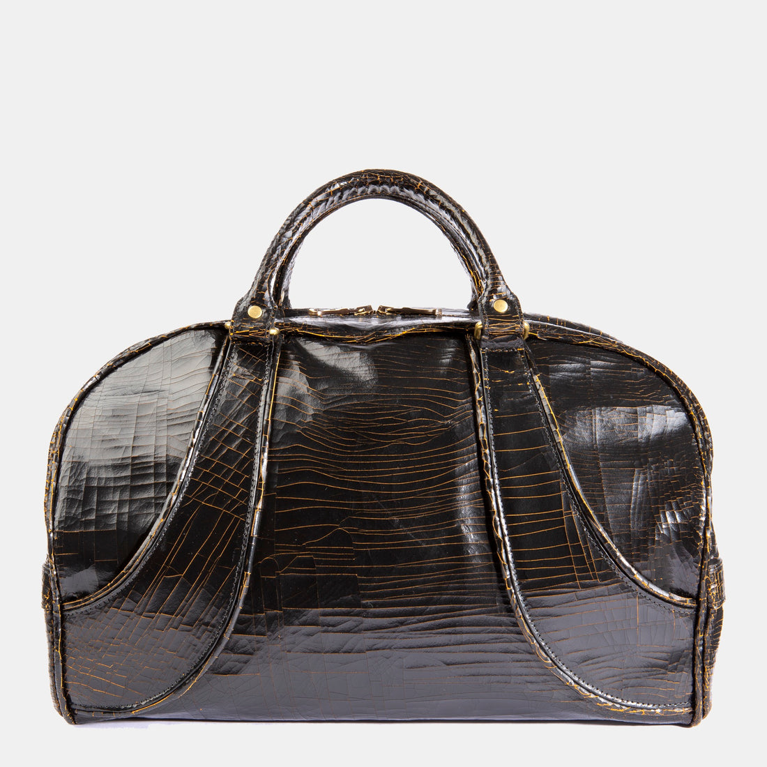 Luxury leather sustainable silk carry-on carryall luggage