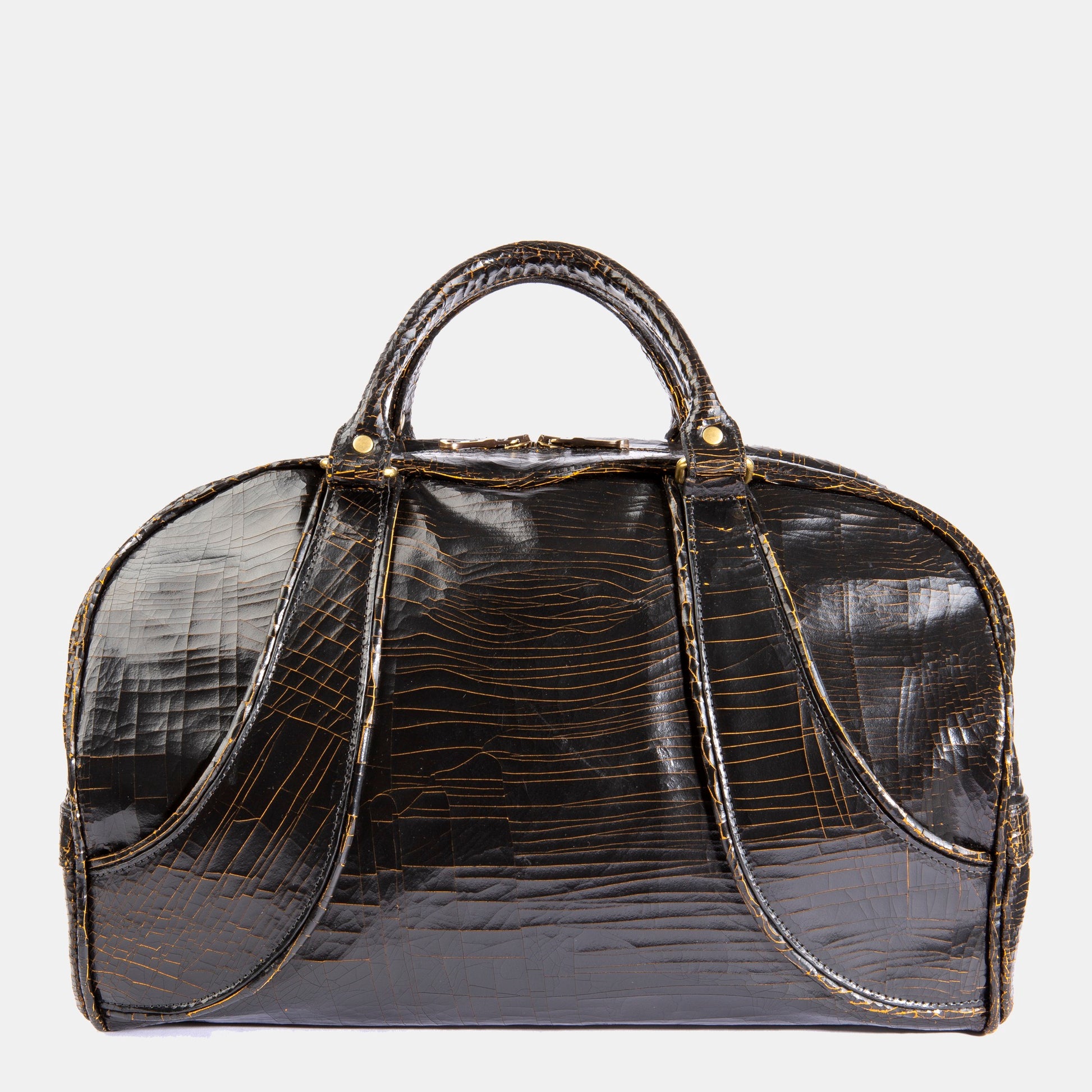 Luxury leather sustainable silk carry-on carryall luggage