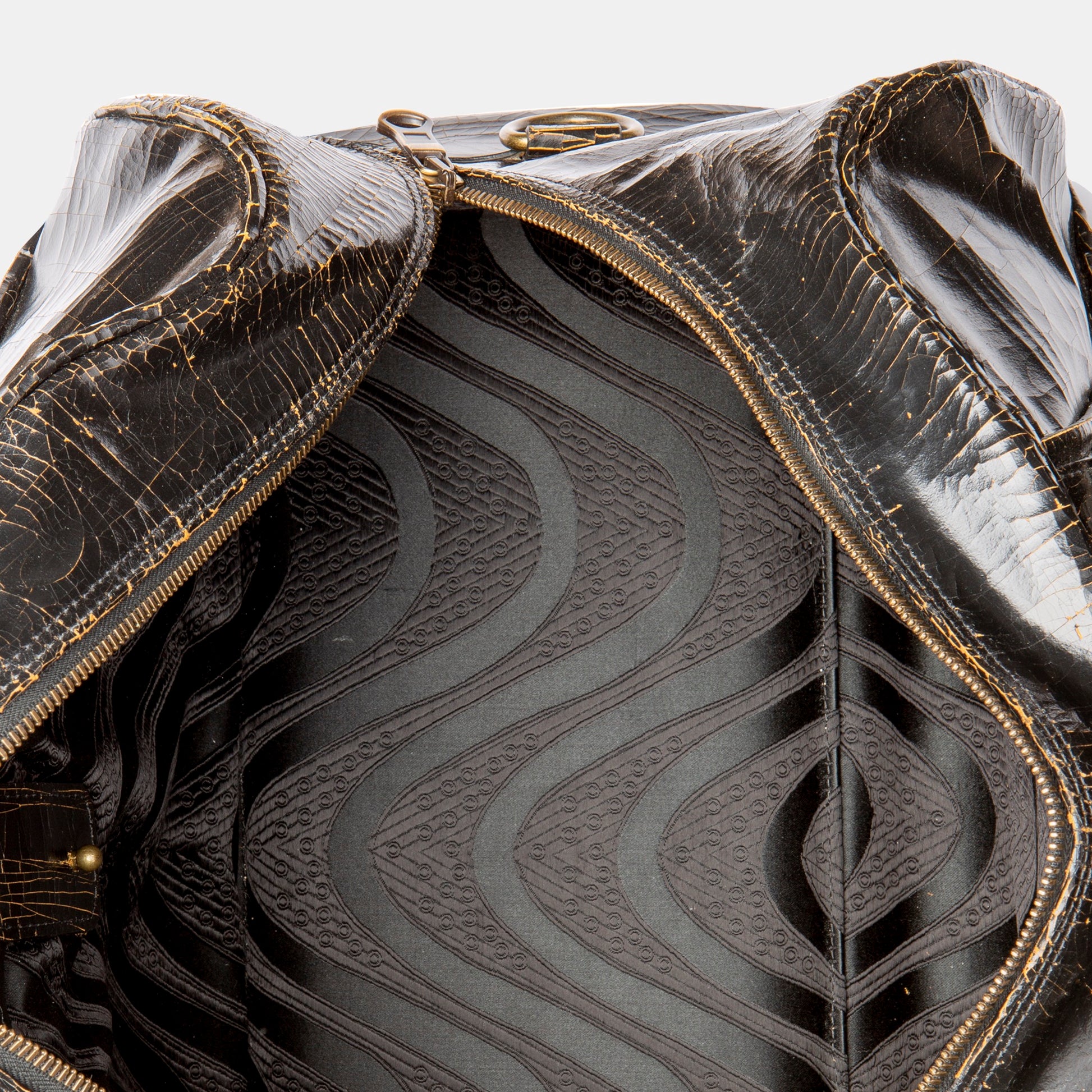 Luxury leather sustainable silk carry-on carryall luggage