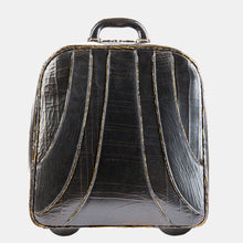 Luxury leather sustainable silk rolling bag luggage carry-on carryall