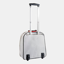 Luxury leather sustainable silk rolling bag luggage carry-on carryall