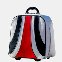 Luxury leather sustainable silk rolling bag luggage carry-on carryall