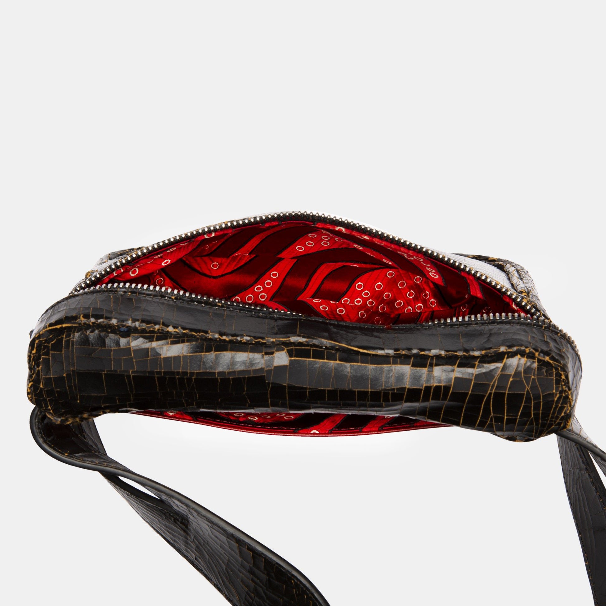 Luxury leather sustainable silk fanny pack belt bag crossbody