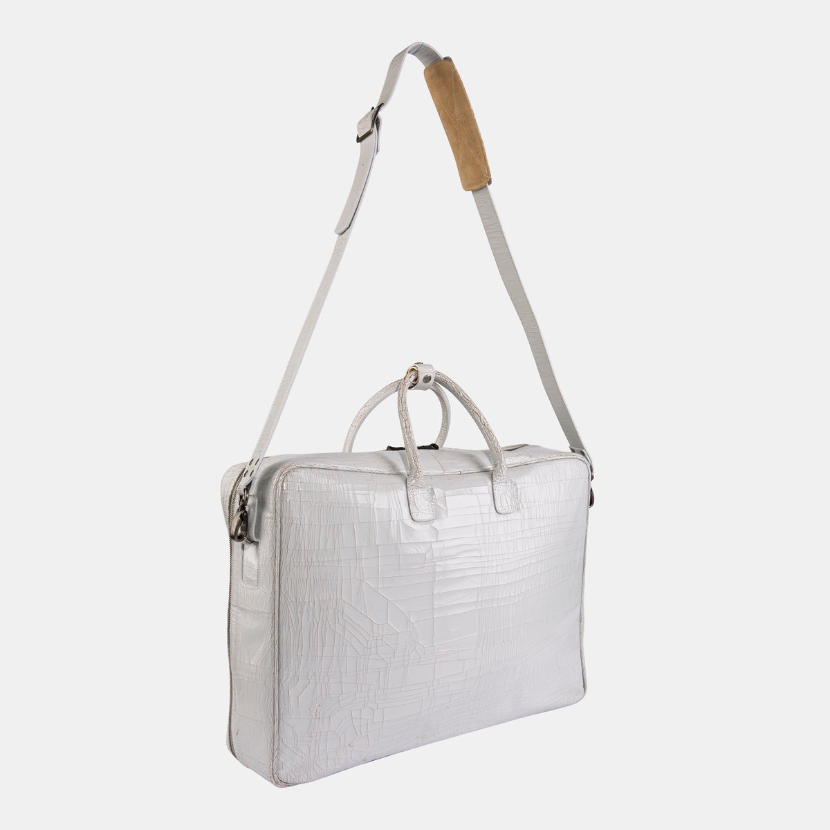 Luxury leather sustainable silk luggage carry-on carryall
