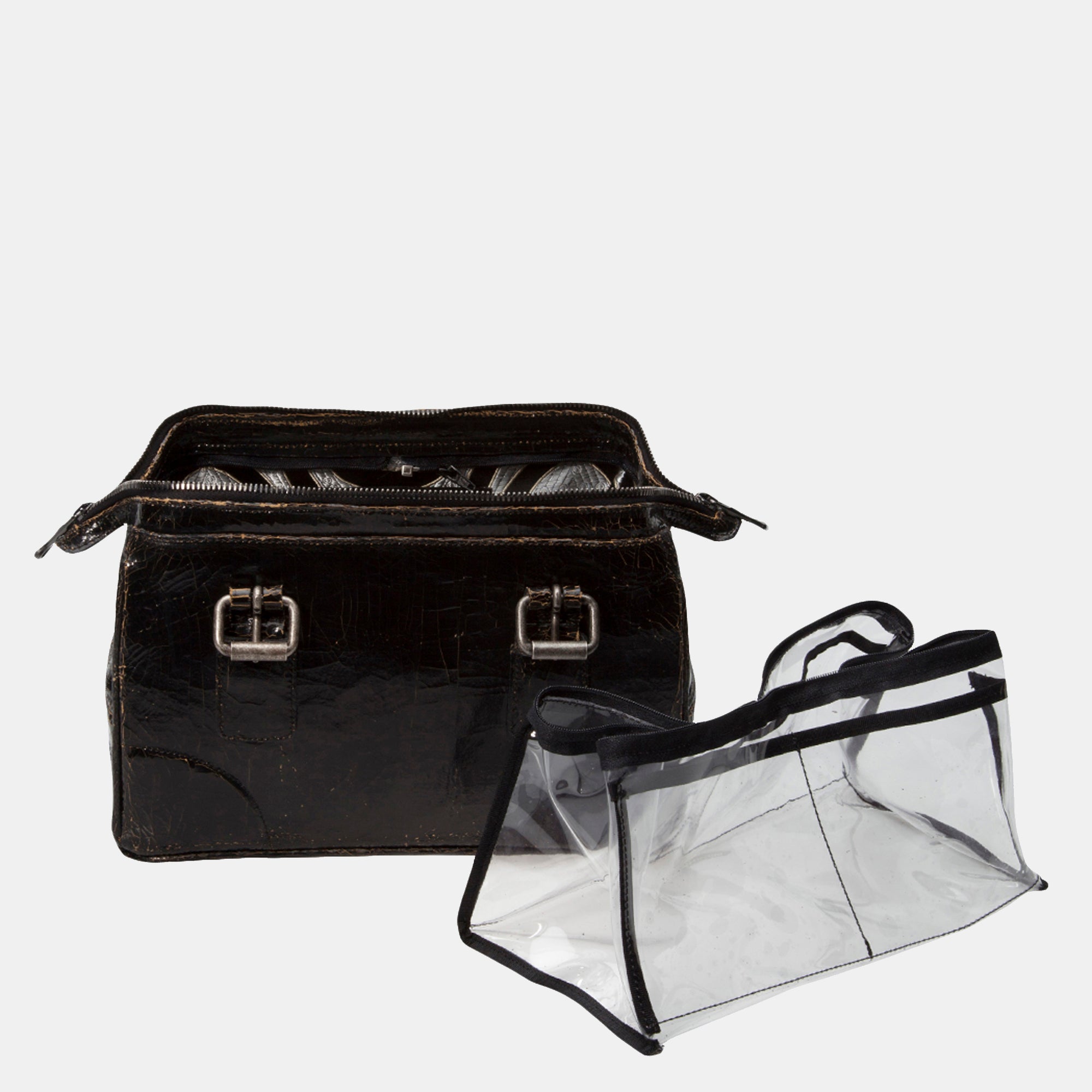 Luxury leather sustainable silk dopp kit toiletries cosmetic case