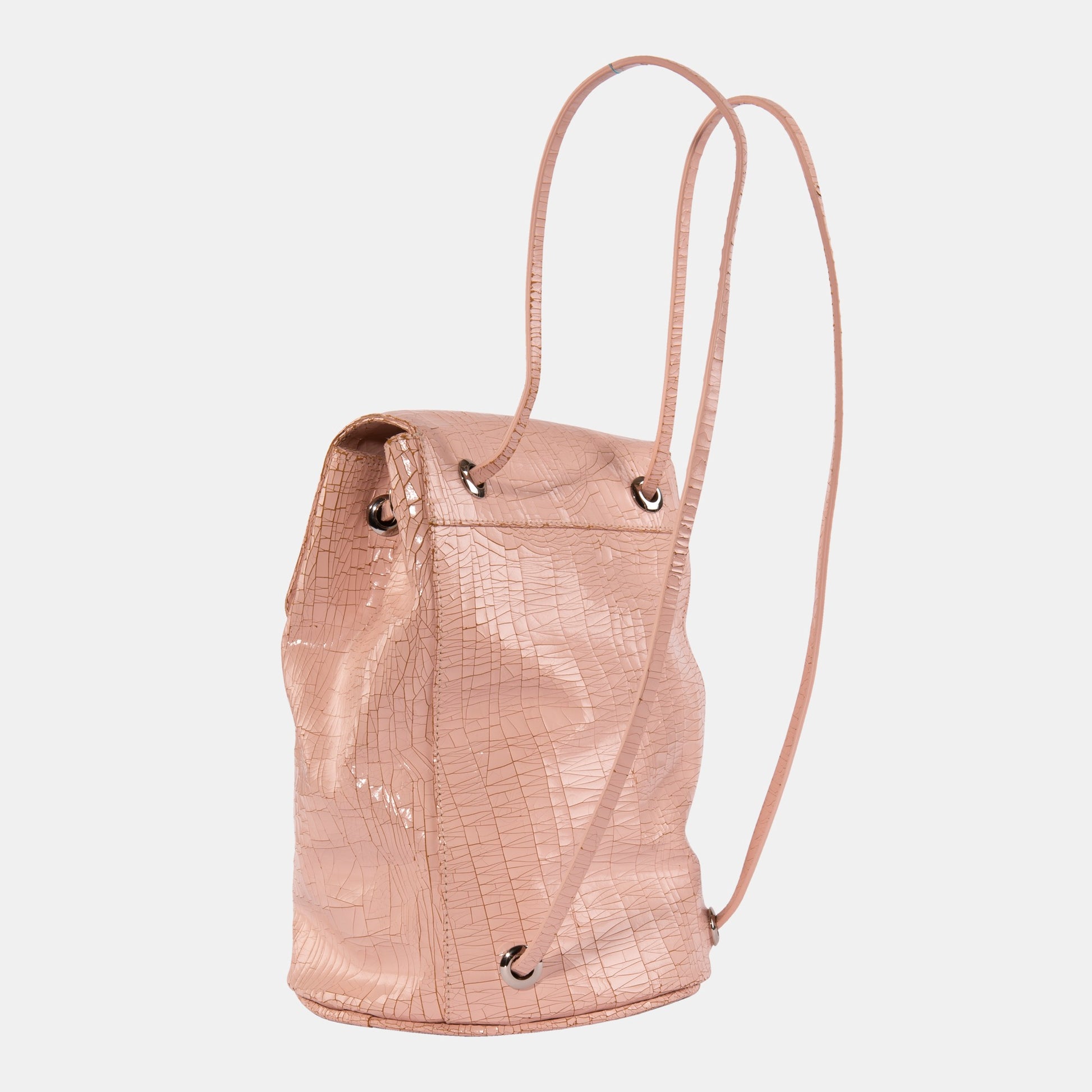Luxury leather sustainable silk backpack handbag