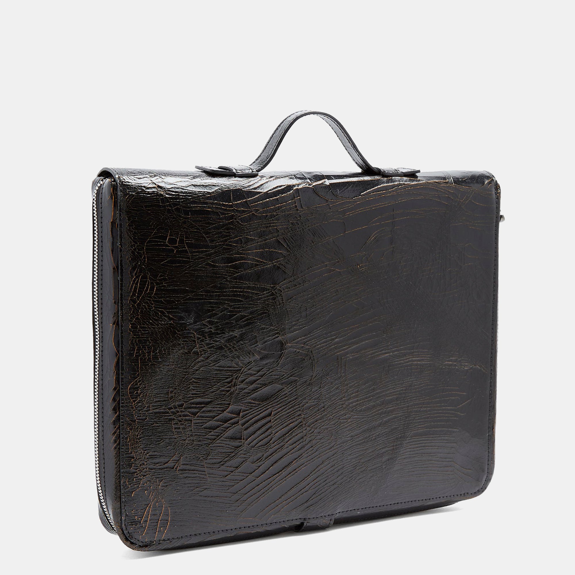 Luxury leather sustainable silk laptop case briefcase carry-on carryall