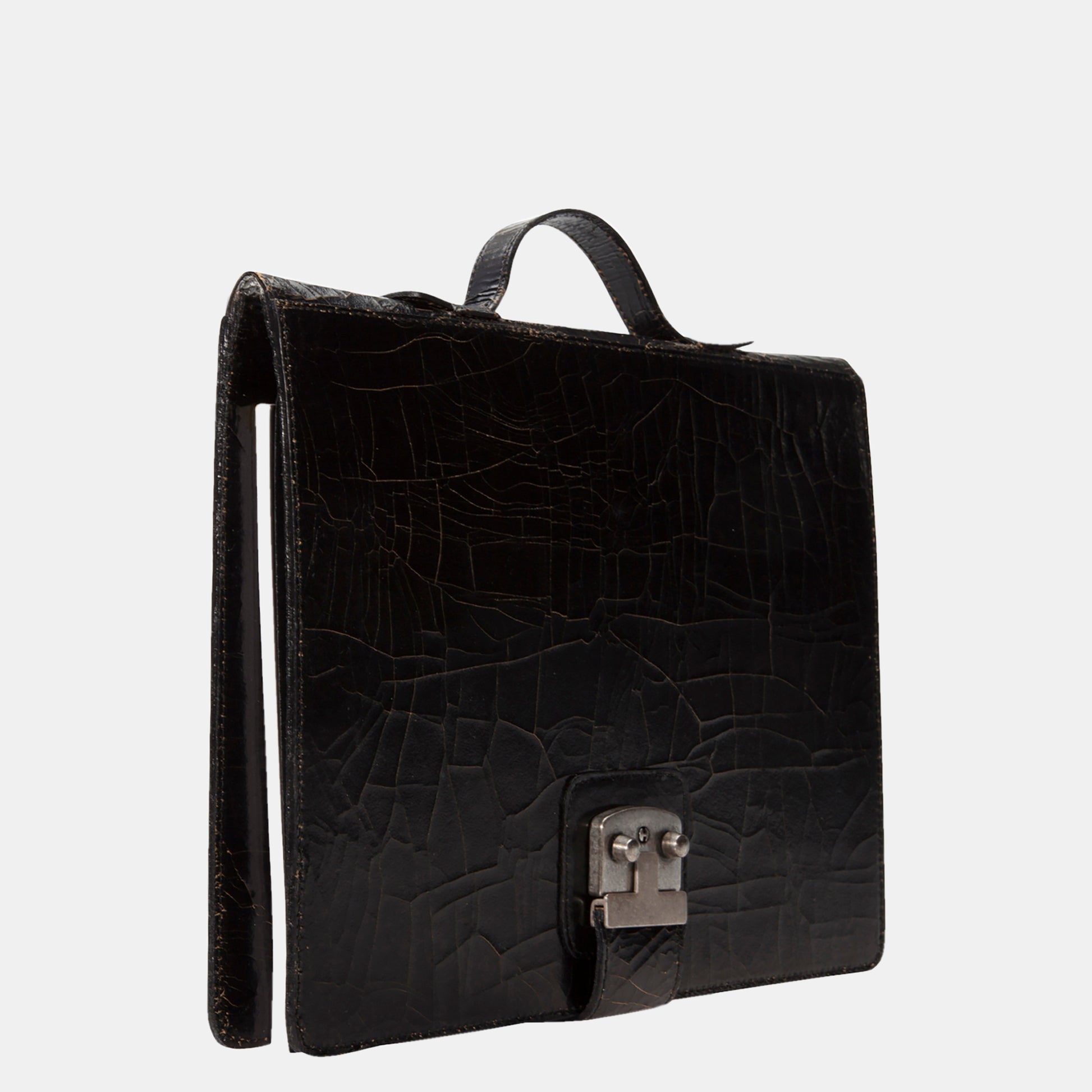 Luxury leather sustainable silk laptop case briefcase carry-on carryall