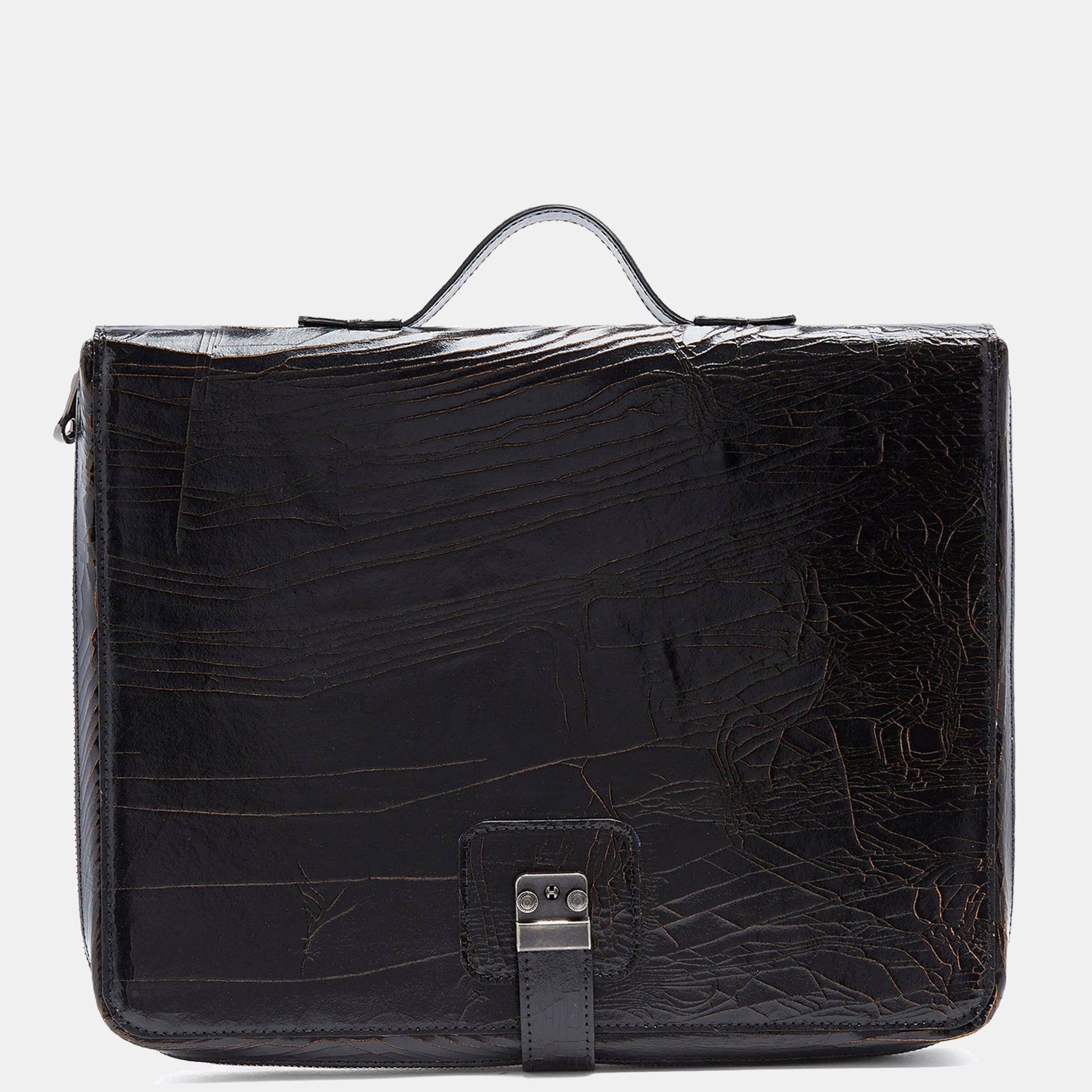 Luxury leather sustainable silk laptop case briefcase carry-on carryall