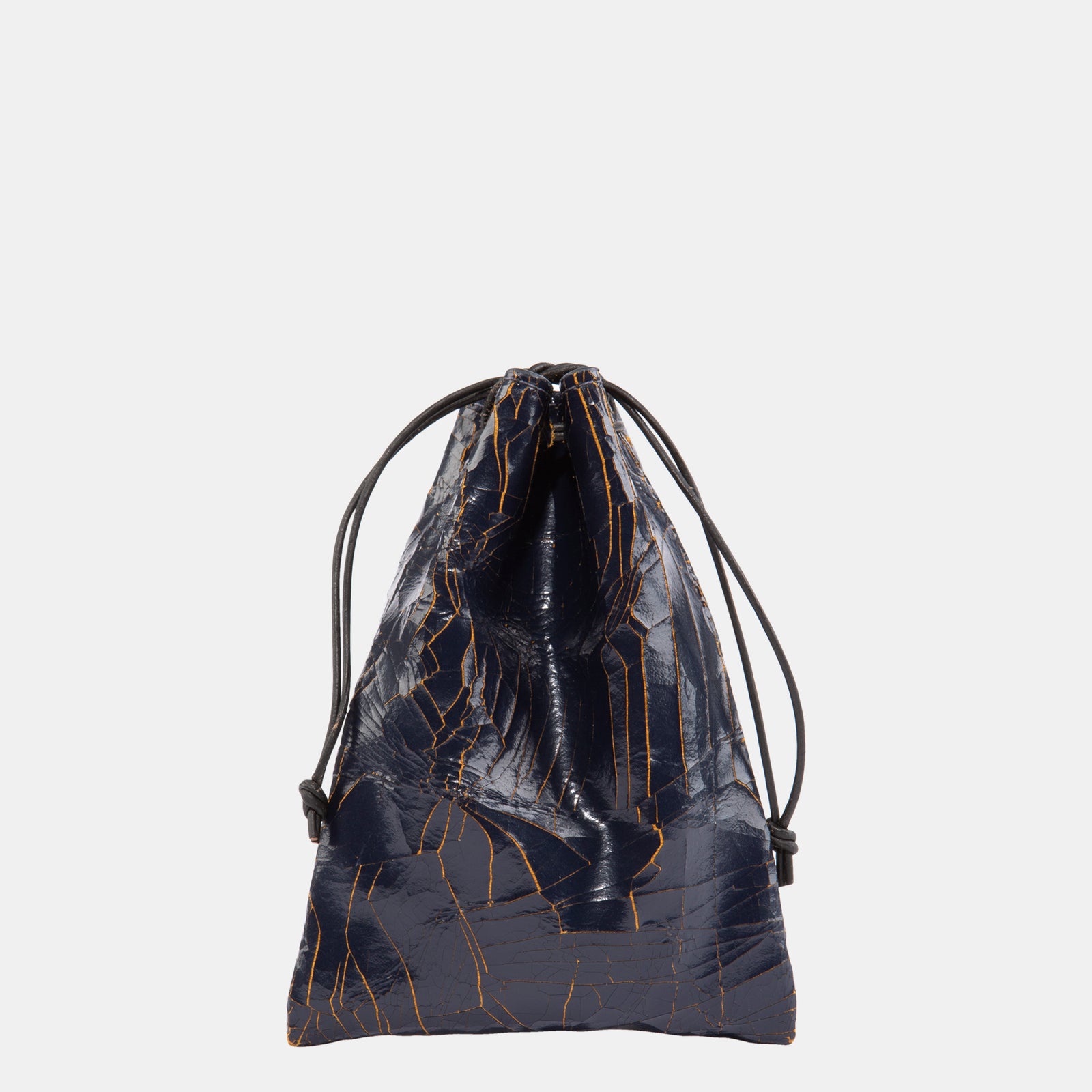 Luxury leather sustainable silk small money pouch bag drawstring