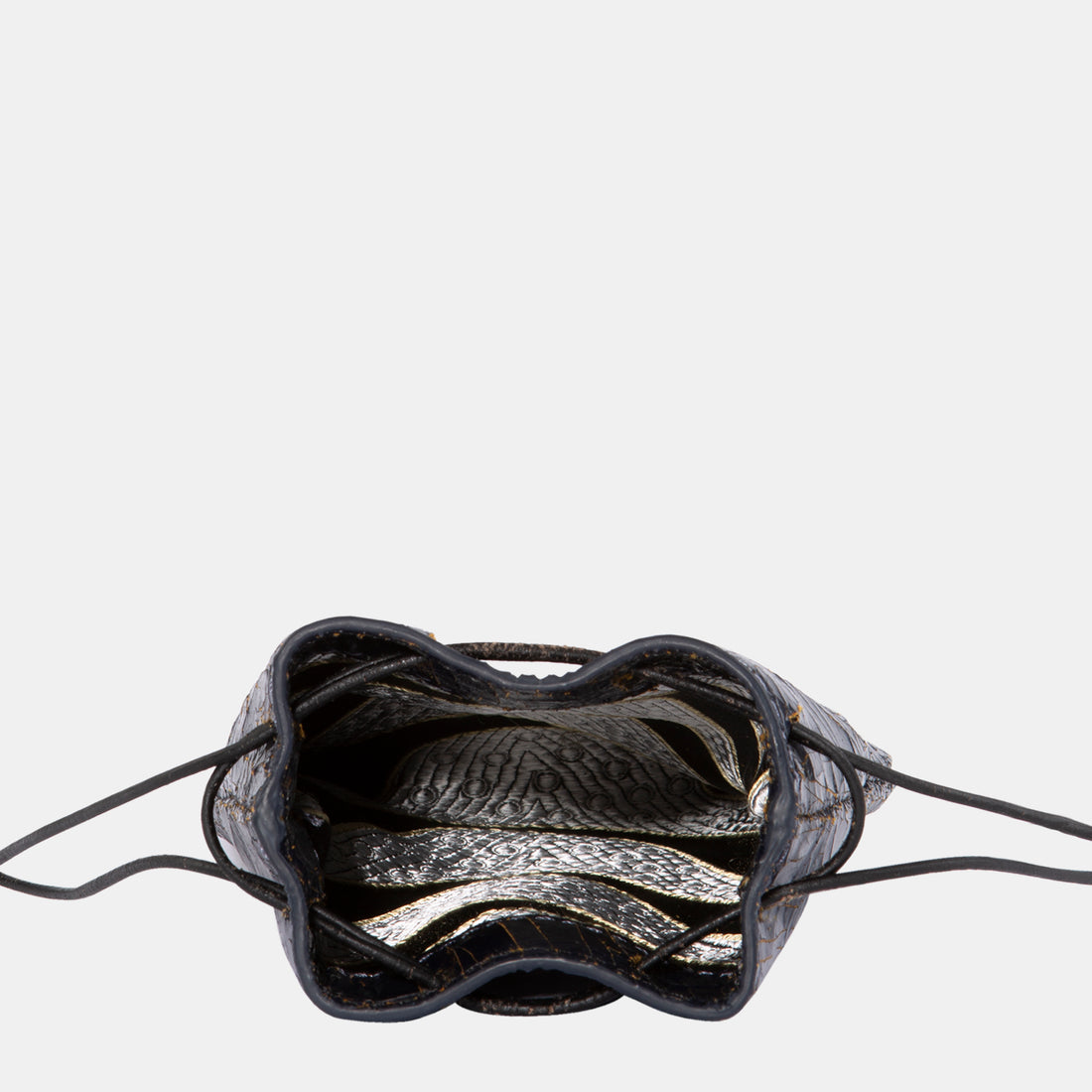 Luxury leather sustainable silk small money pouch bag drawstring
