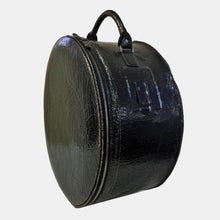 Luxury leather sustainable silk hat box drum case carry on carryall luggage