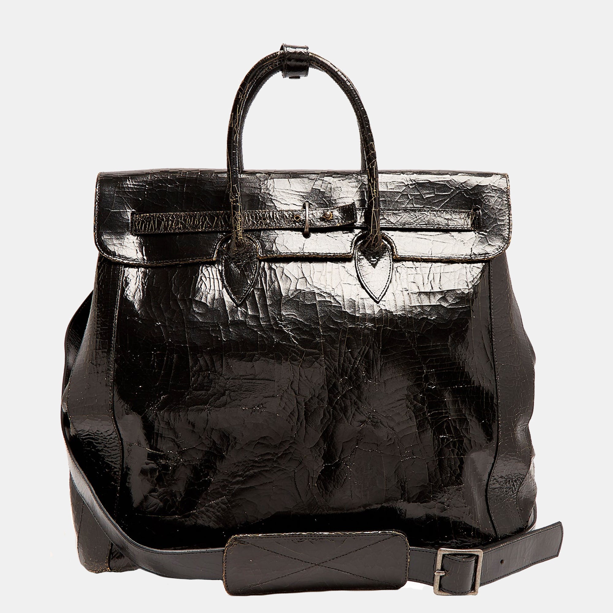 Luxury leather sustainable silk carry-on carry all luggage