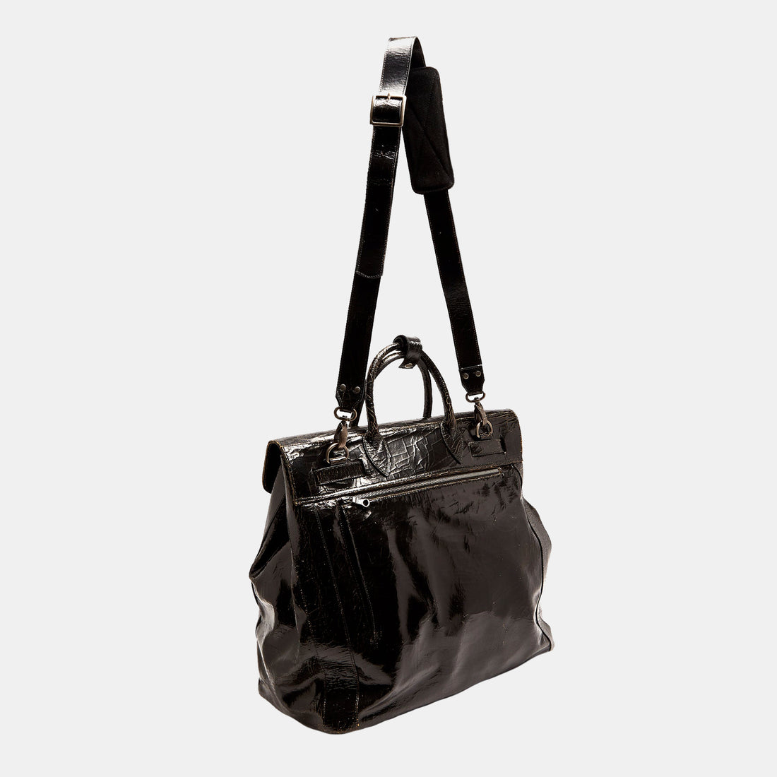 Luxury leather sustainable silk carry-on carry all luggage