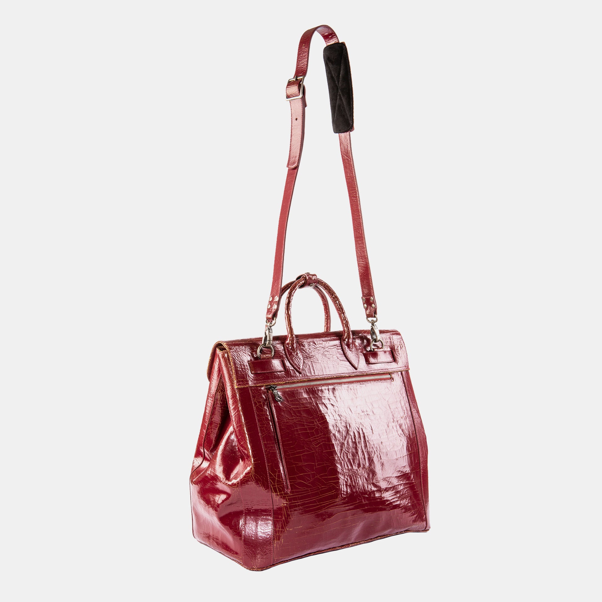 Luxury leather sustainable silk carry-on carry all luggage