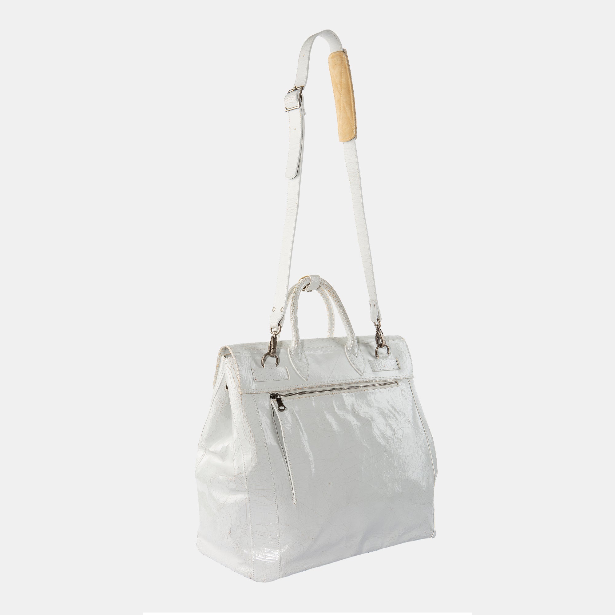 Luxury leather sustainable silk carry-on carry all luggage