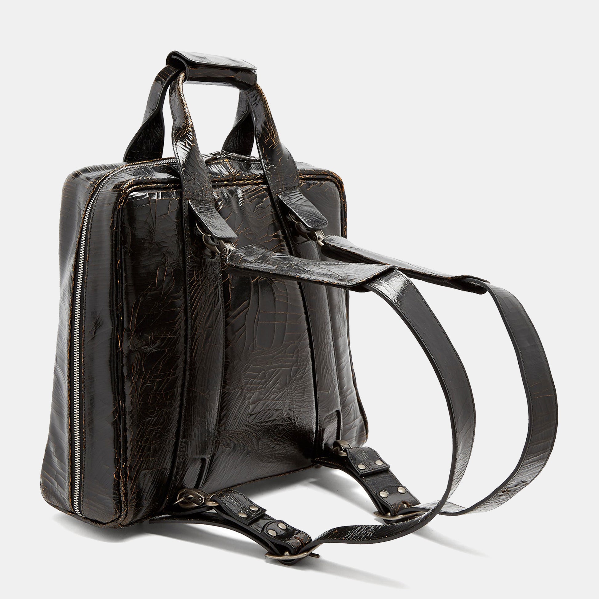 Luxury leather sustainable silk luggage backpack carry-on carryall