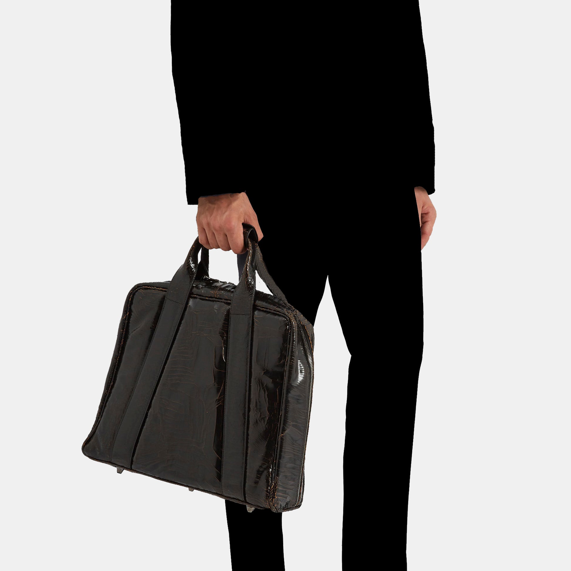 Luxury leather sustainable silk luggage backpack carry-on carryall