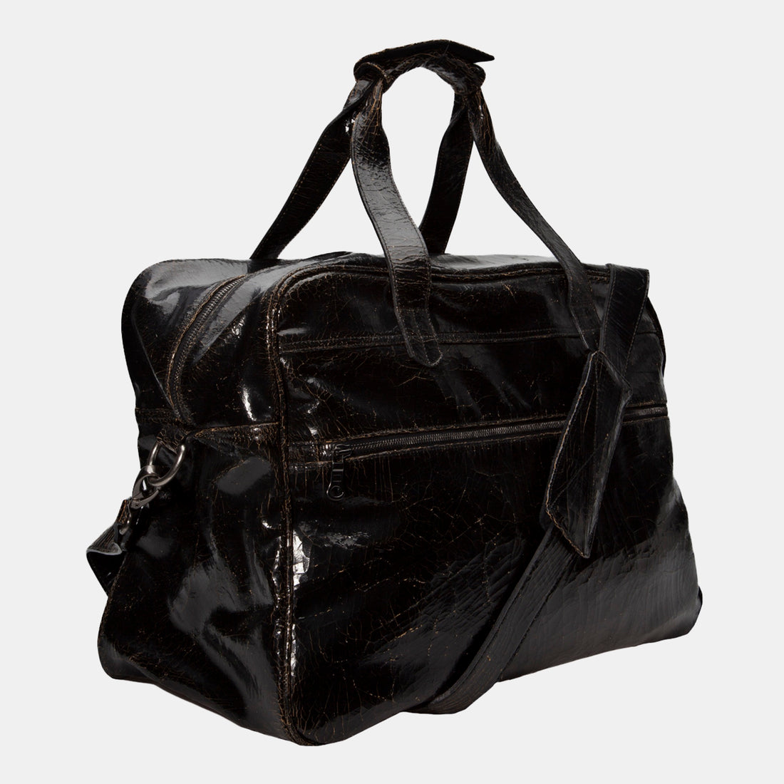 Luxury leather sustainable silk duffle luggage carry-on carryall