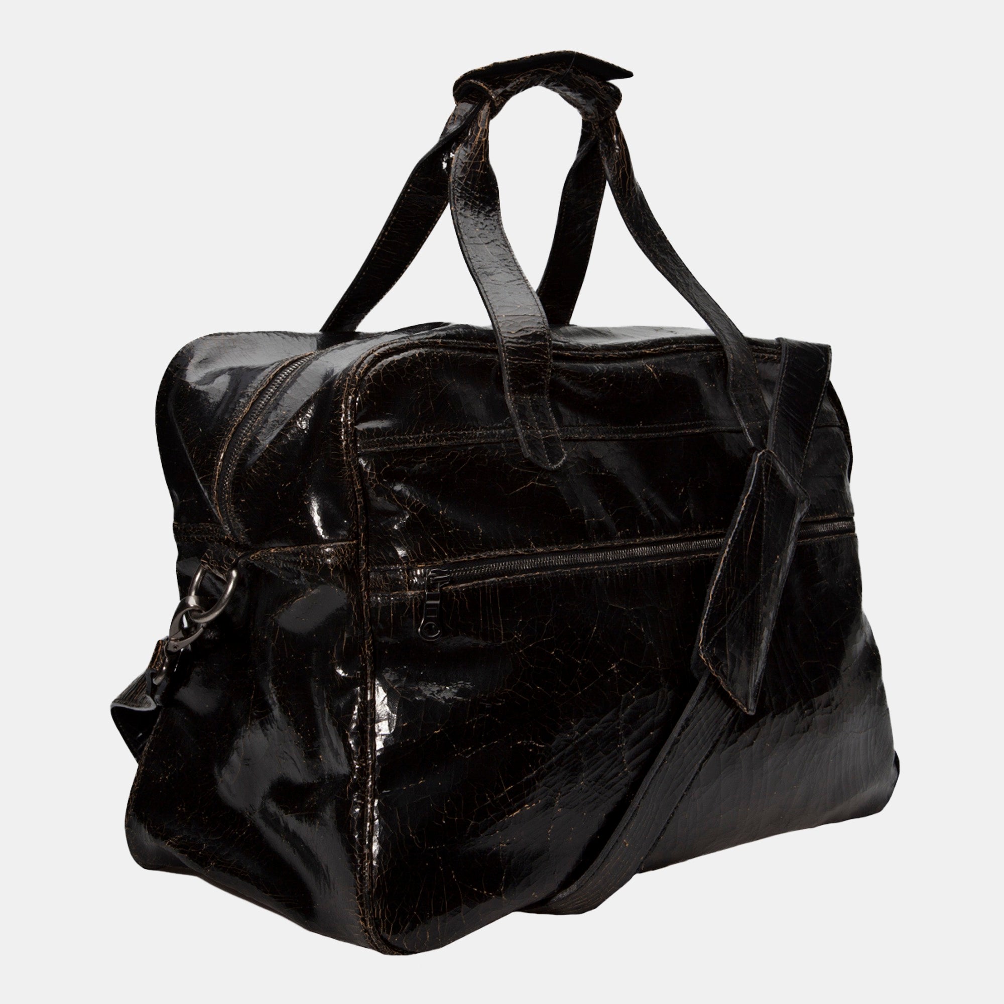 Luxury leather sustainable silk duffle luggage carry-on carryall