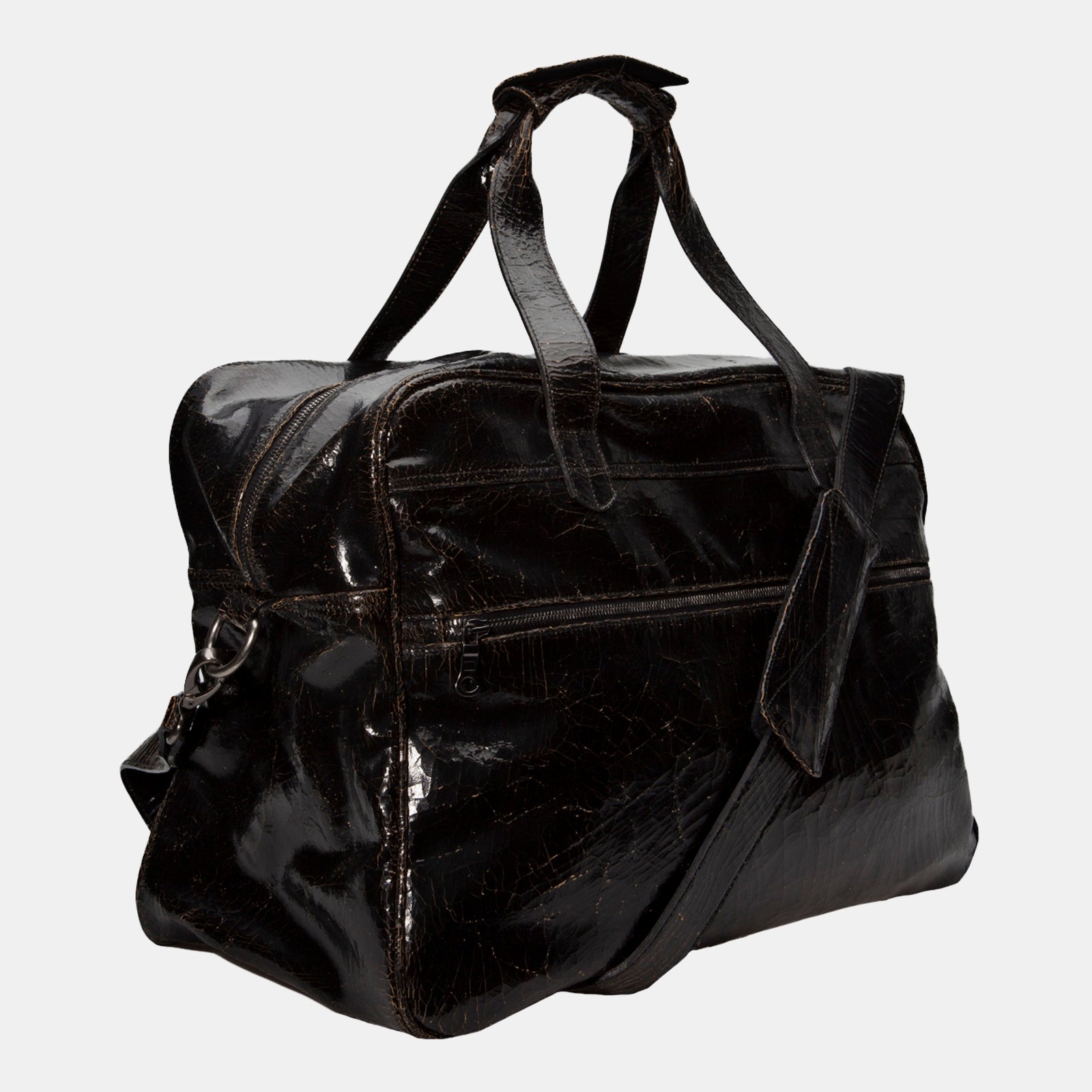 Luxury leather sustainable silk duffle luggage carry-on carryall