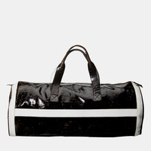 Luxury leather sustainable silk luggage carry-on carryall duffle oval