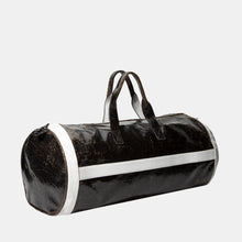 Luxury leather sustainable silk luggage carry-on carryall duffle oval