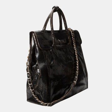 Luxury leather sustainable silk handbag carryall carry-on luggage