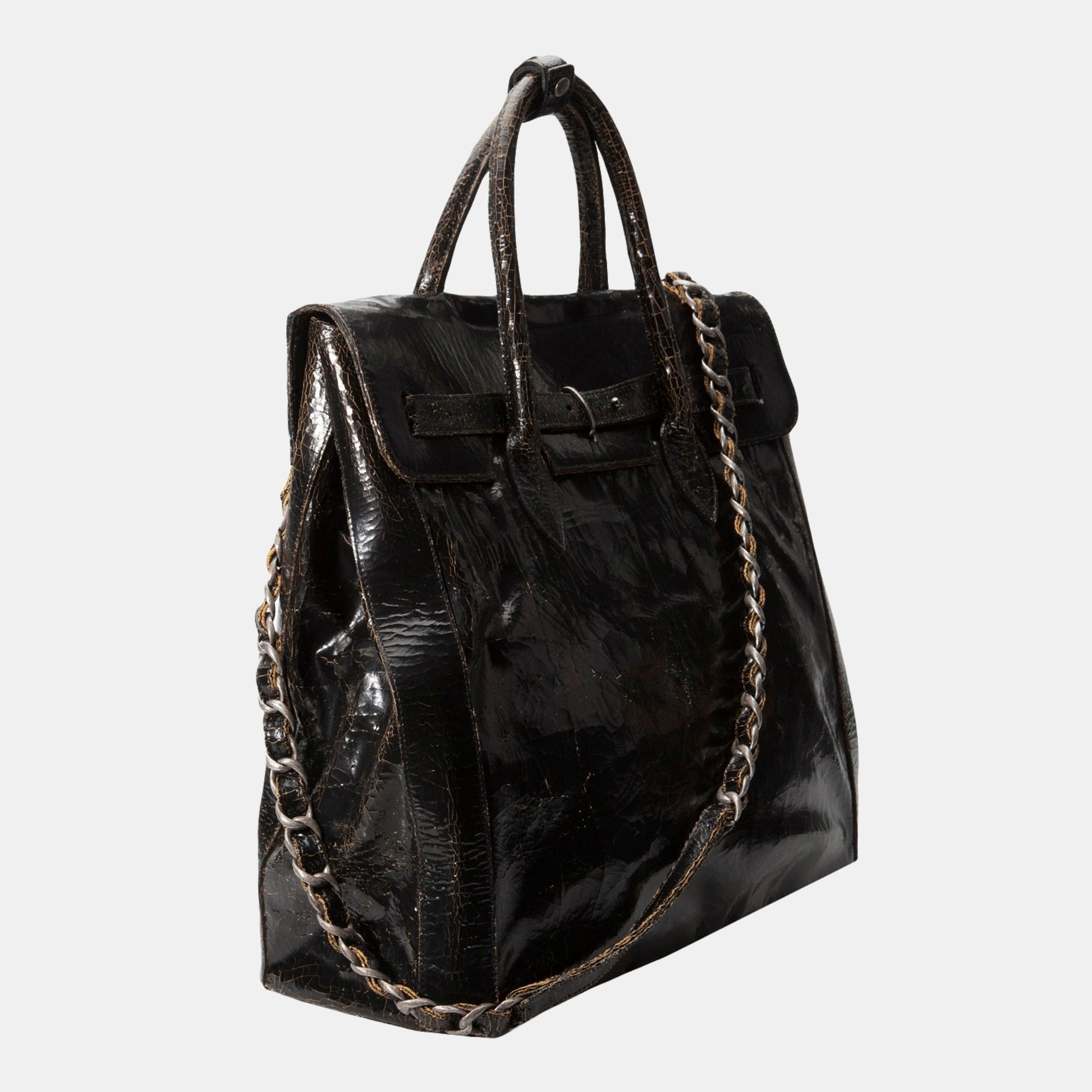 Luxury leather sustainable silk handbag carryall carry-on luggage