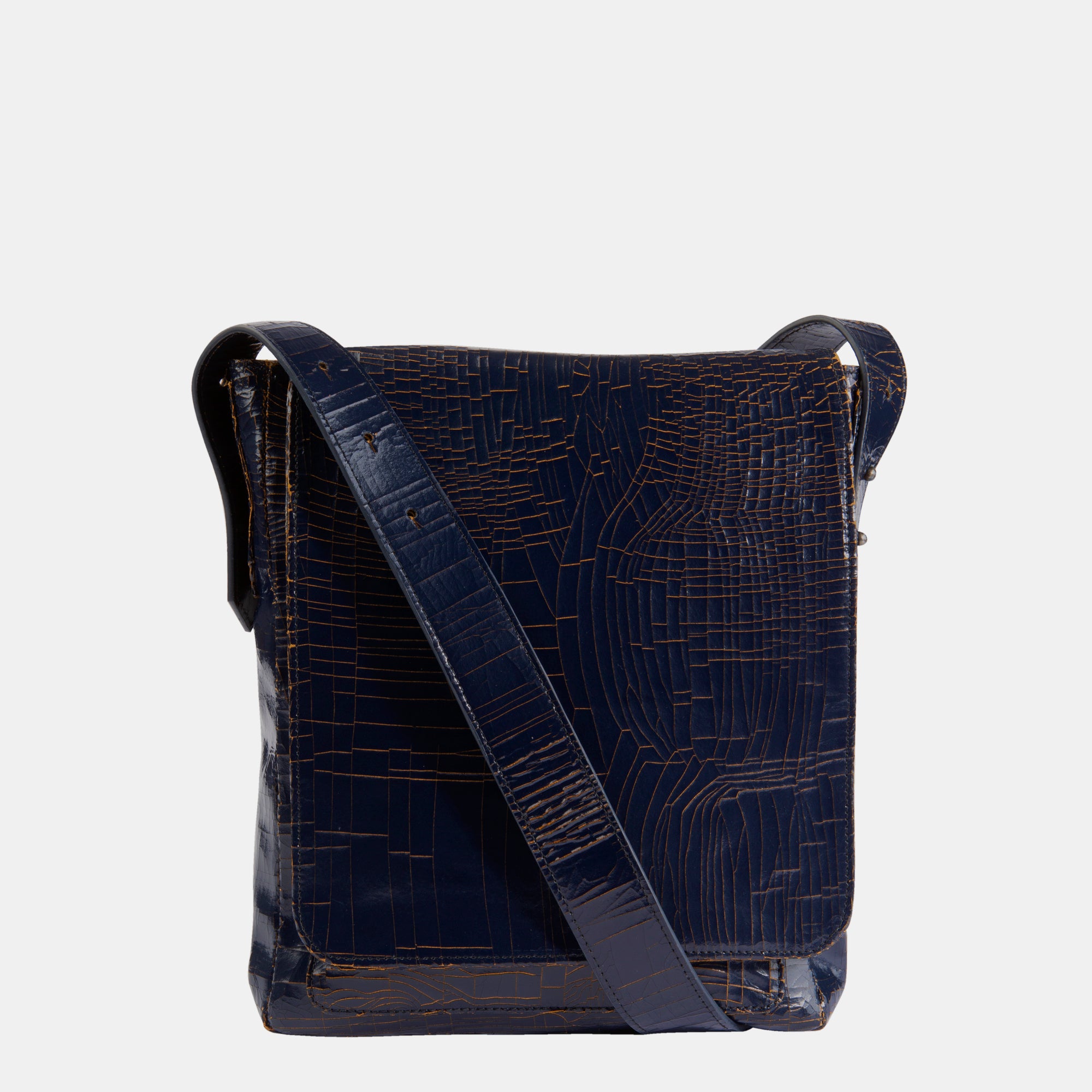 Luxury leather messenger bag hot sale