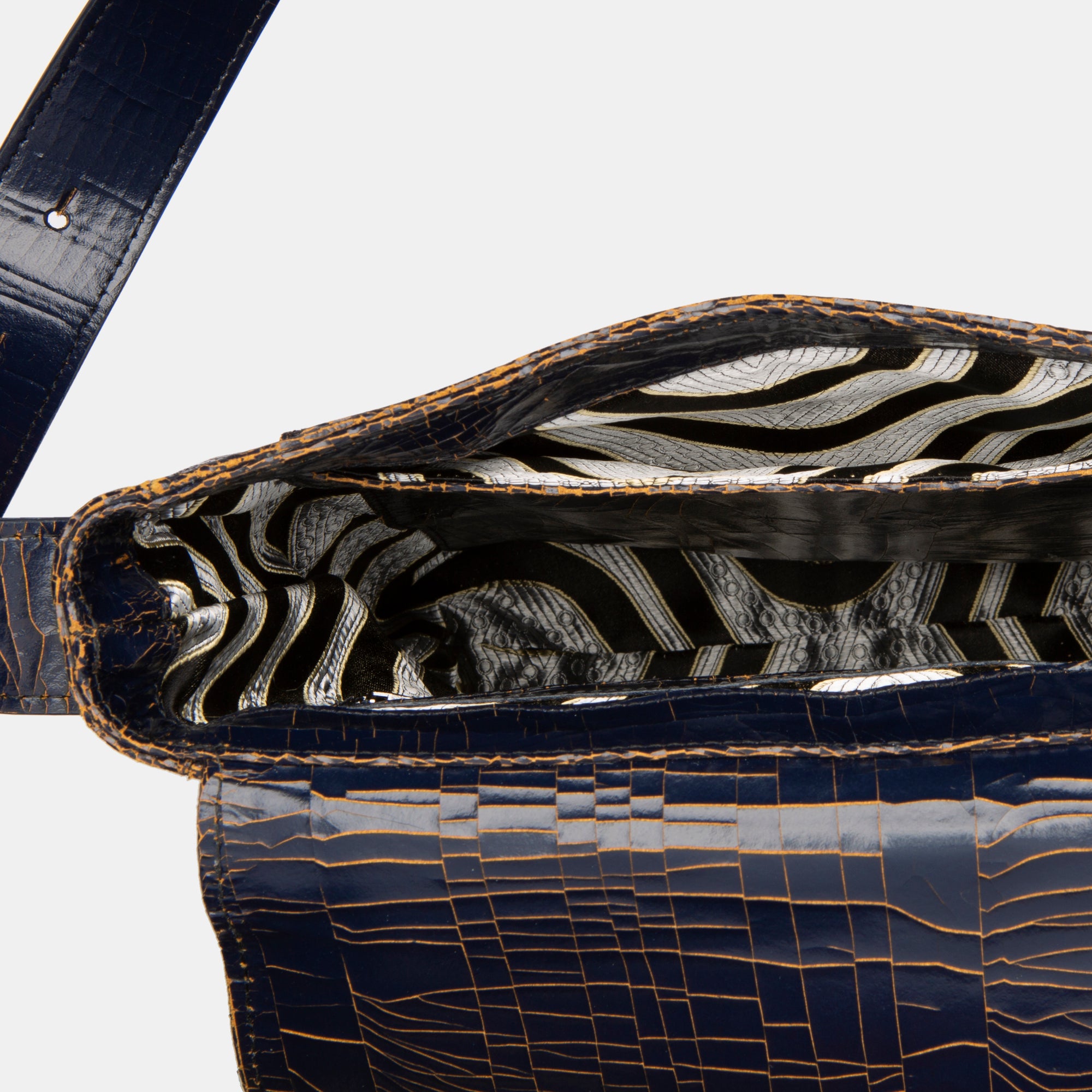 Luxury Leather sustainable silk messenger handbag crossbody bag
