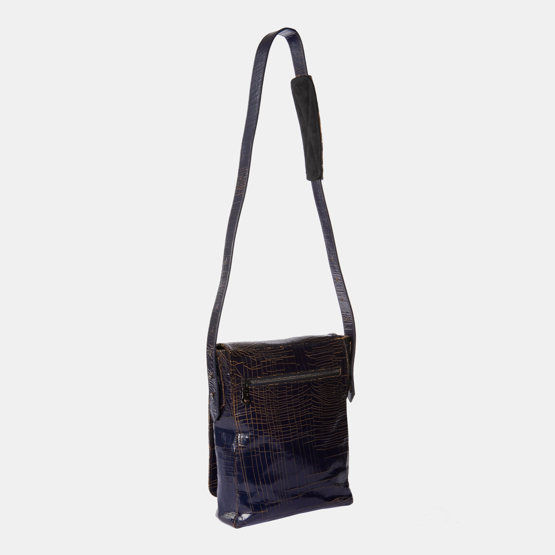 Luxury Leather sustainable silk messenger handbag crossbody bag