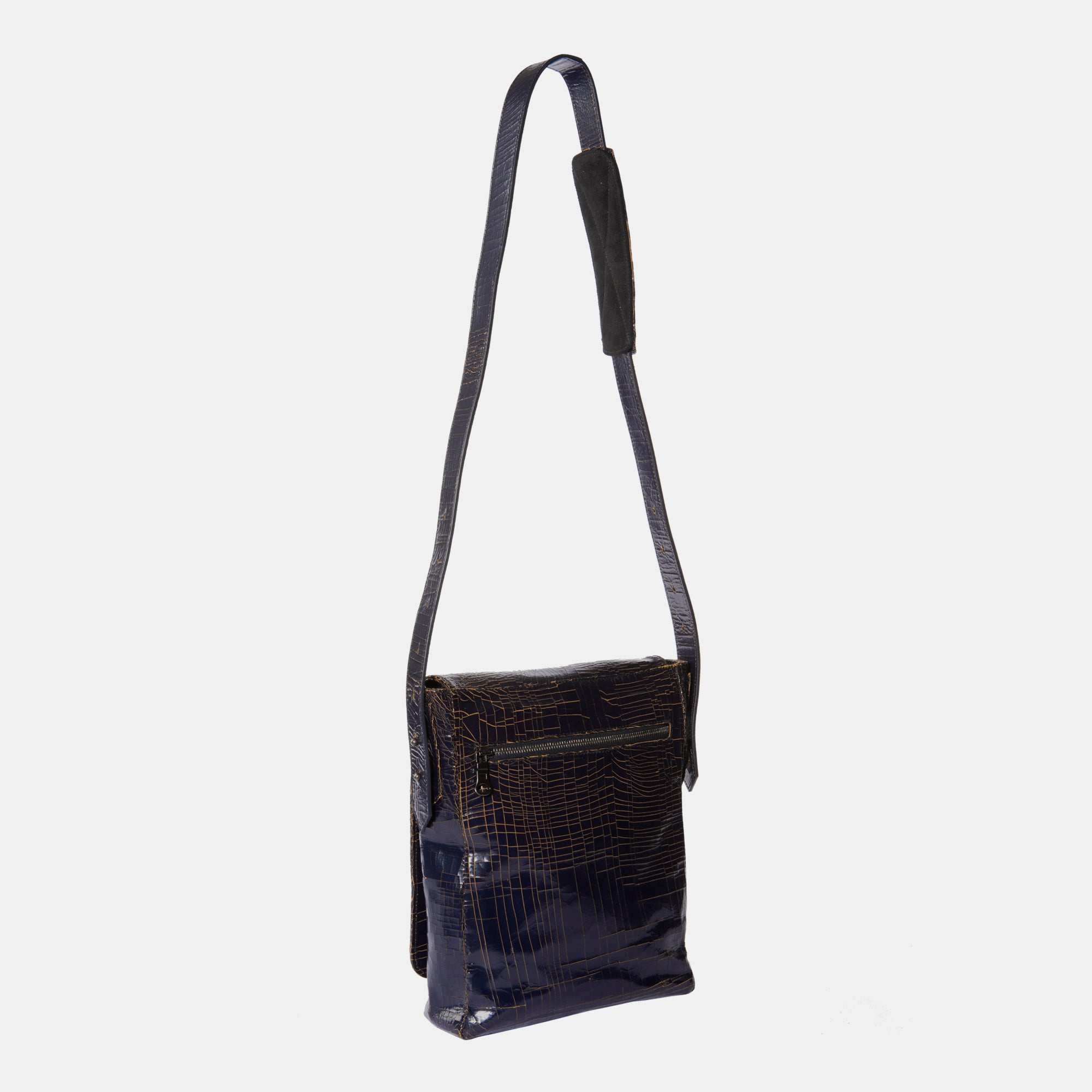 Luxury Leather sustainable silk messenger handbag crossbody bag