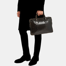 Luxury leather sustainable silk briefcase shoulder bag laptop case carry-on carryall
