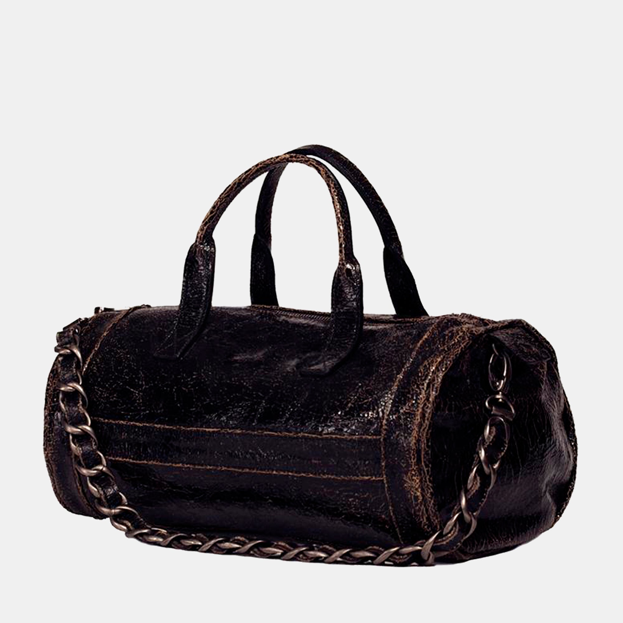 Luxury leather sustainable silk handbag shoulder bag
