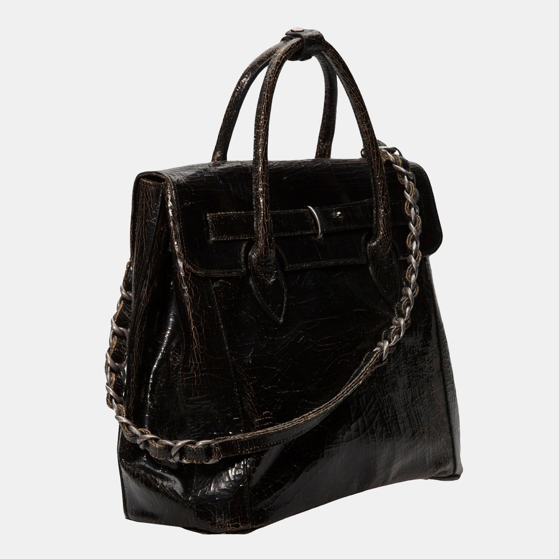 Luxury leather sustainable silk crossbody hip bag handbag