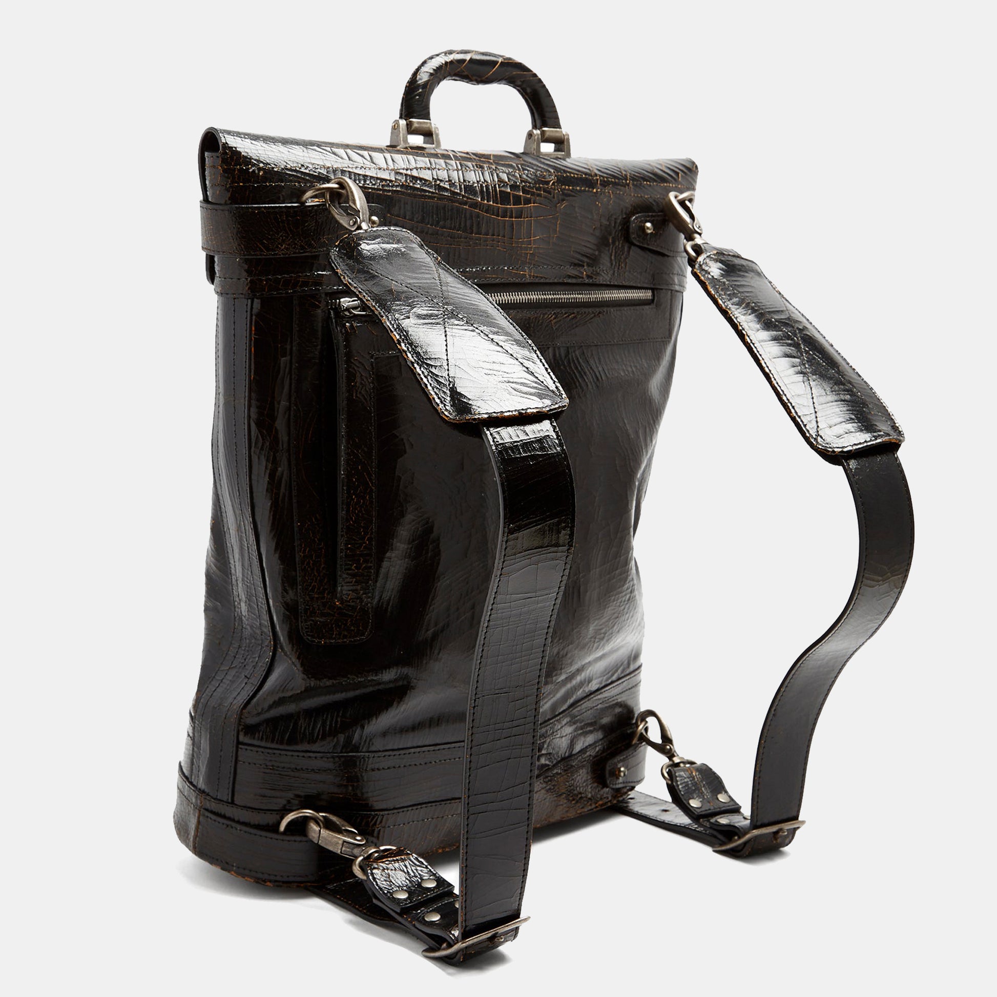 Luxury leather sustainable silk backpack daybag carryall carry-on