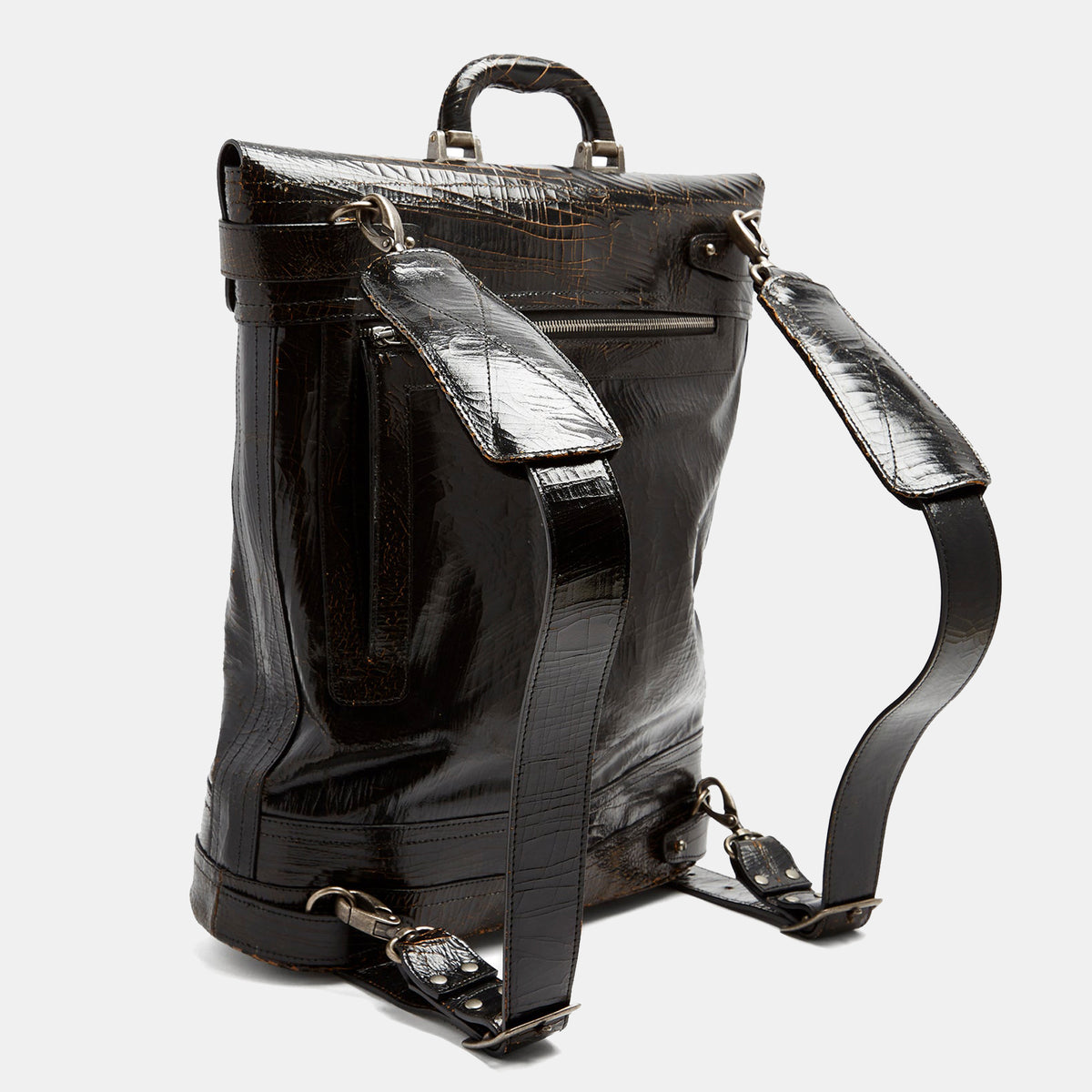 Luxury leather sustainable silk backpack daybag carryall carry-on