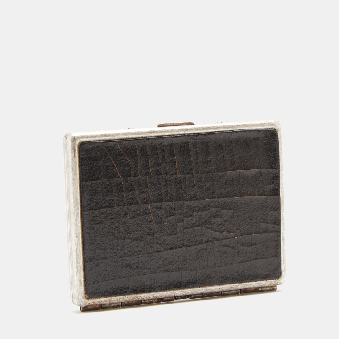 Luxury leather sustainable silk card case